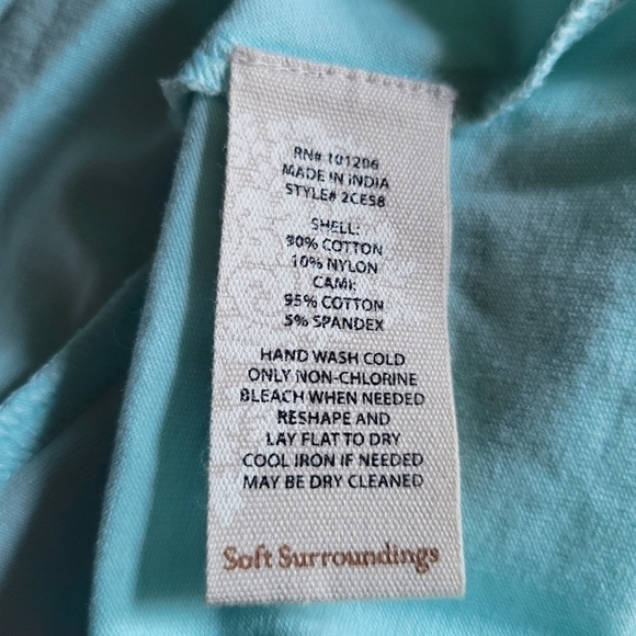 Soft  surroundings Turquoise crochet blouse size medium. - Picture 9 of 10